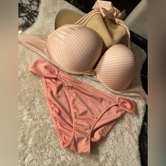 VS bombshell swim set 36DD &L pink bottoms - Picture 4 of 13